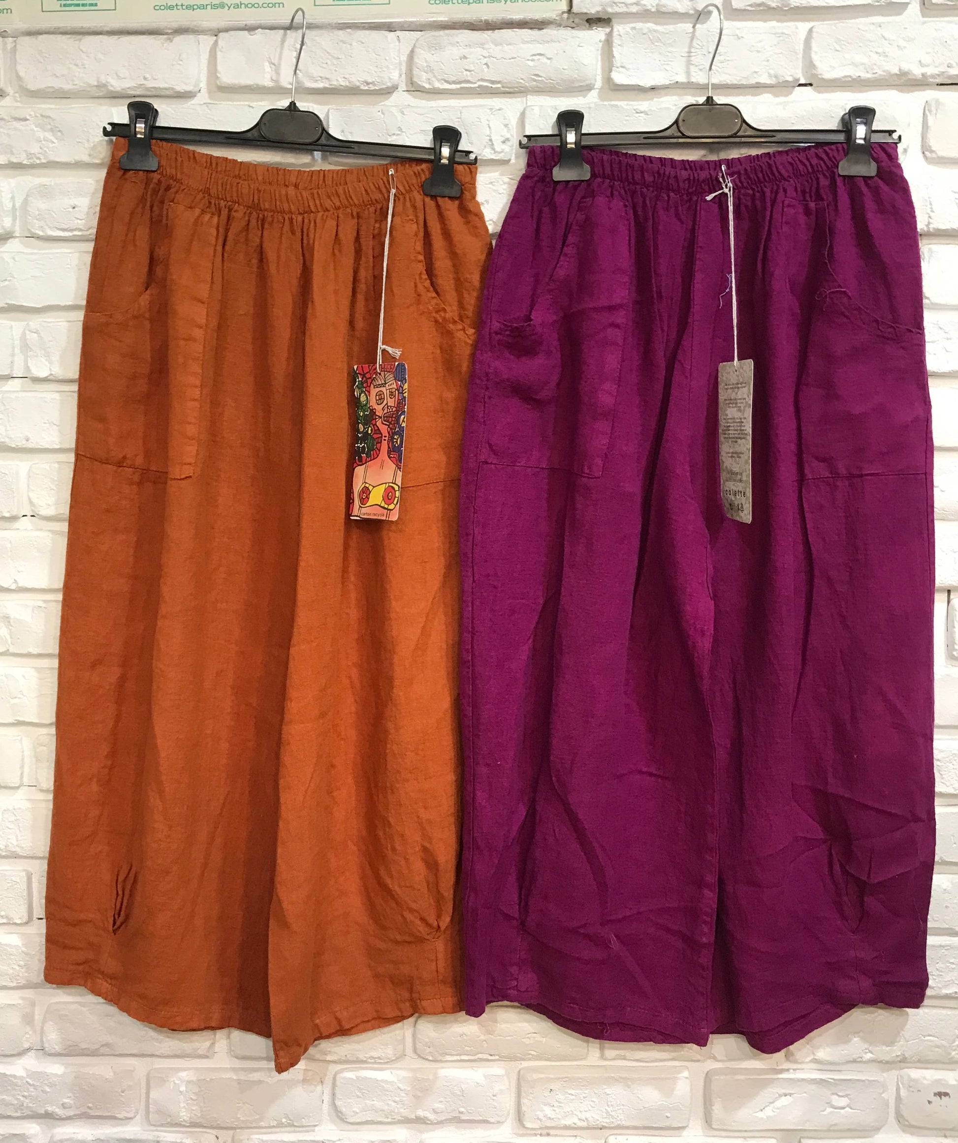 Linen Balloon Trousers in Moss