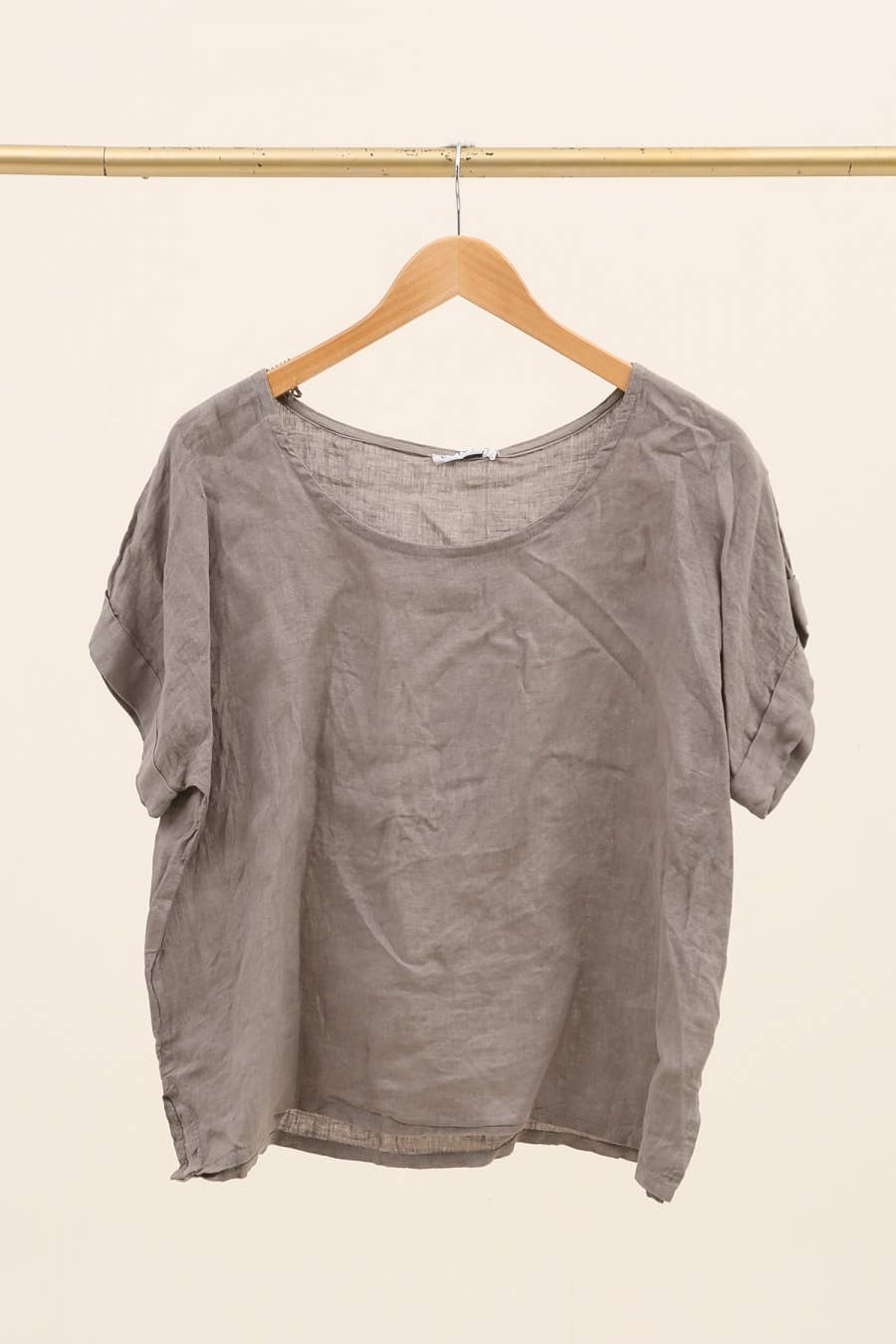 Linen T Shirt in Mole