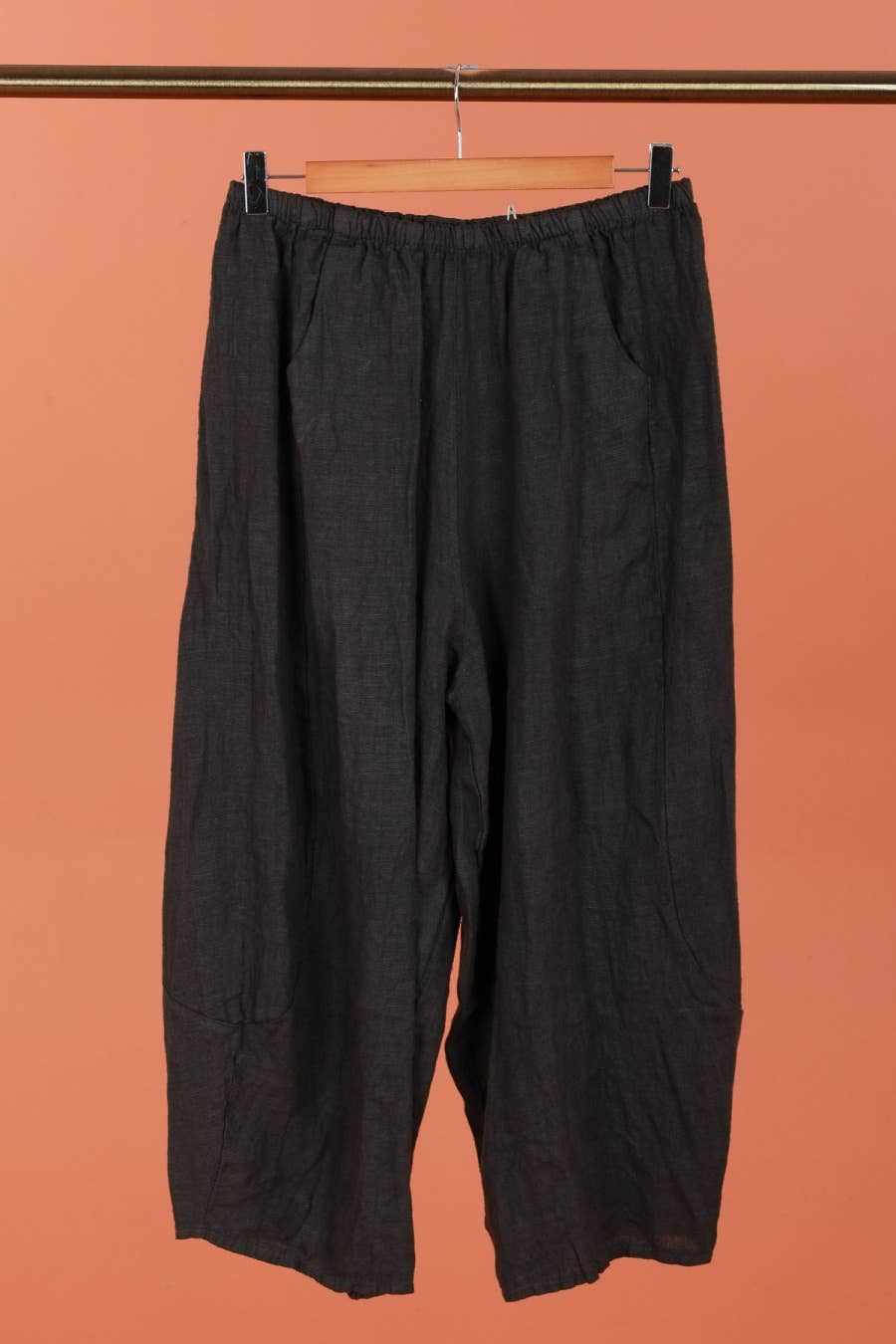 Linen Balloon Trousers in Moss