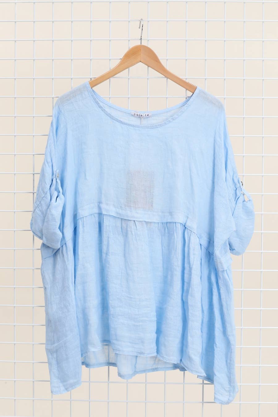 Short Sleeve Linen Tunic in Soot