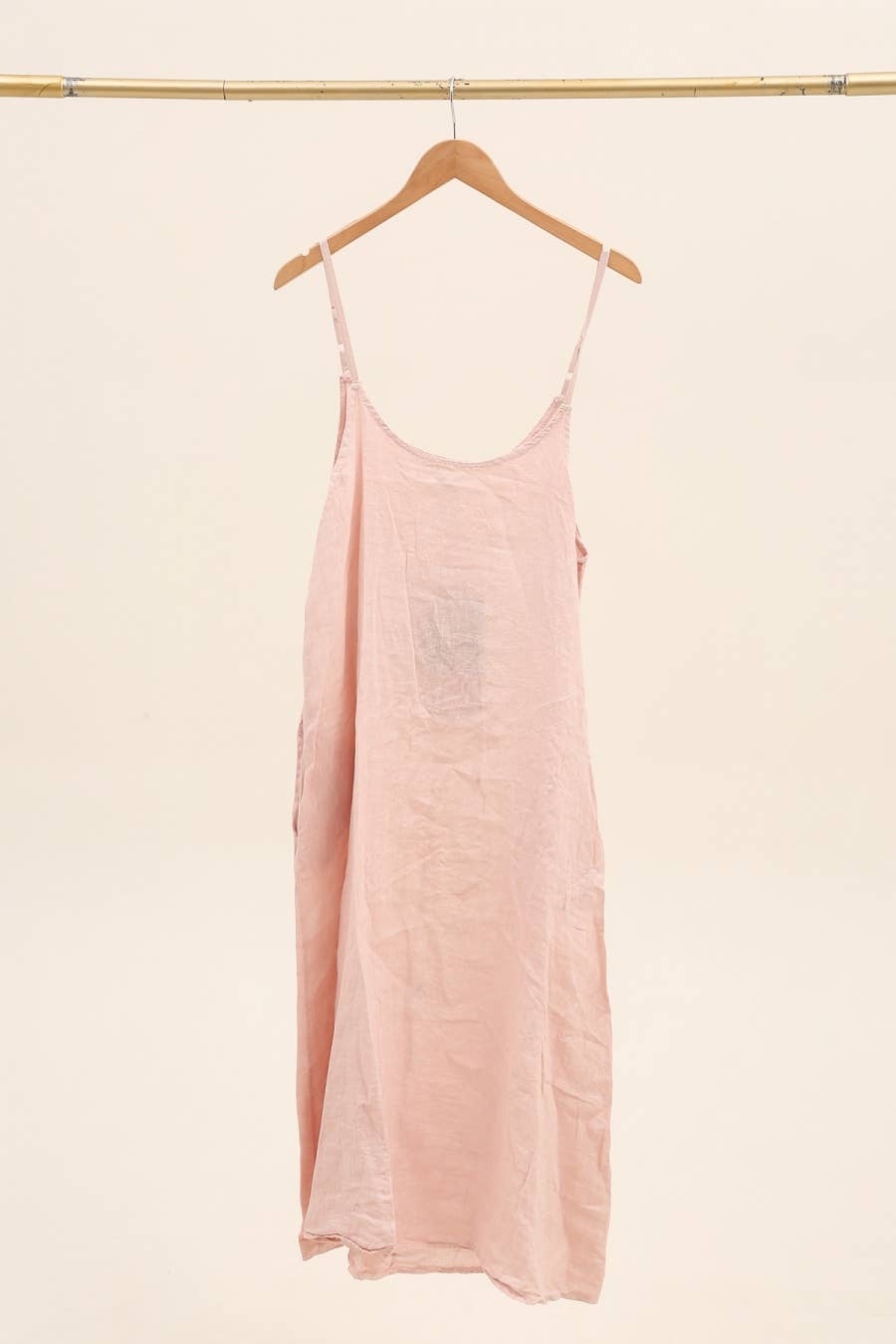 Linen Sleeveless Maxi Dress in Blush