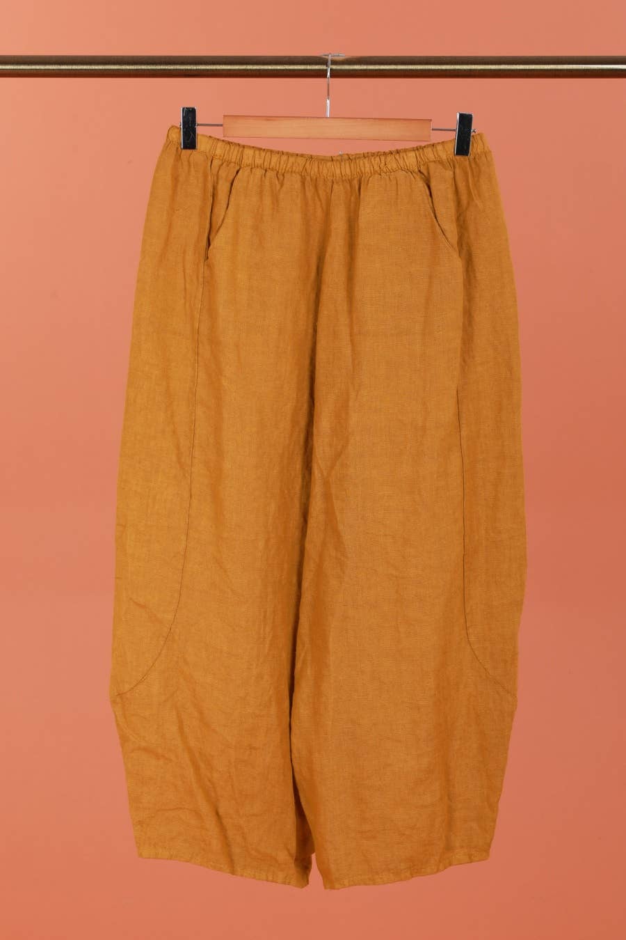 Linen Balloon Trousers in Moss
