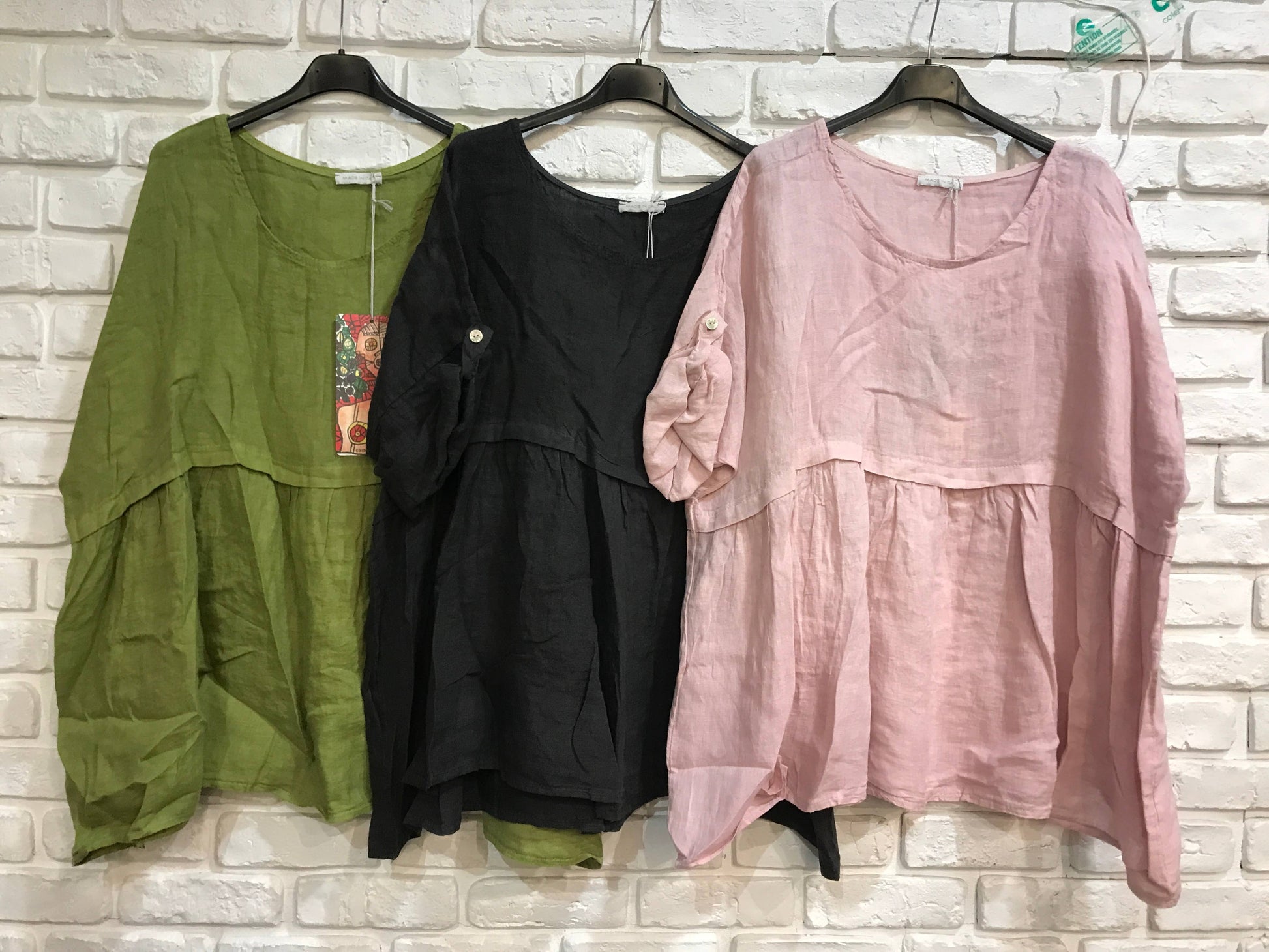 Short Sleeve Linen Tunic in Soot