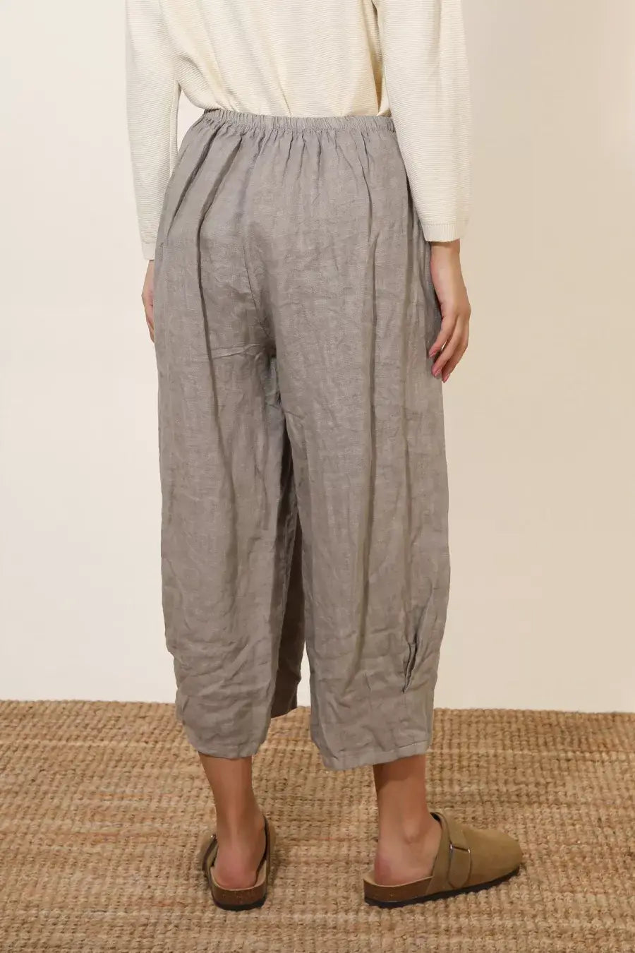 Linen Cocoon Trousers in Forget-Me-Not