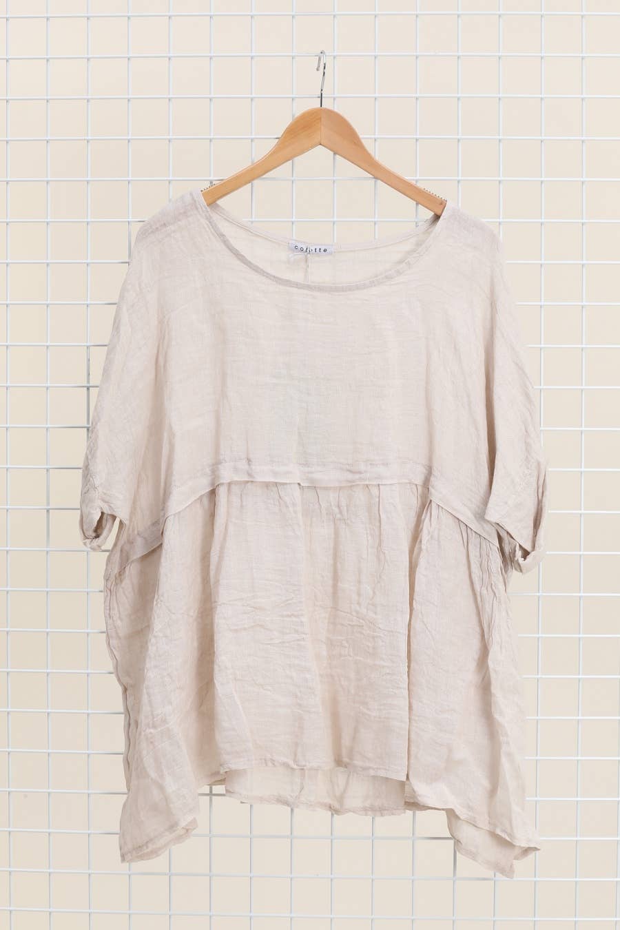 Short Sleeve Linen Tunic in Soot