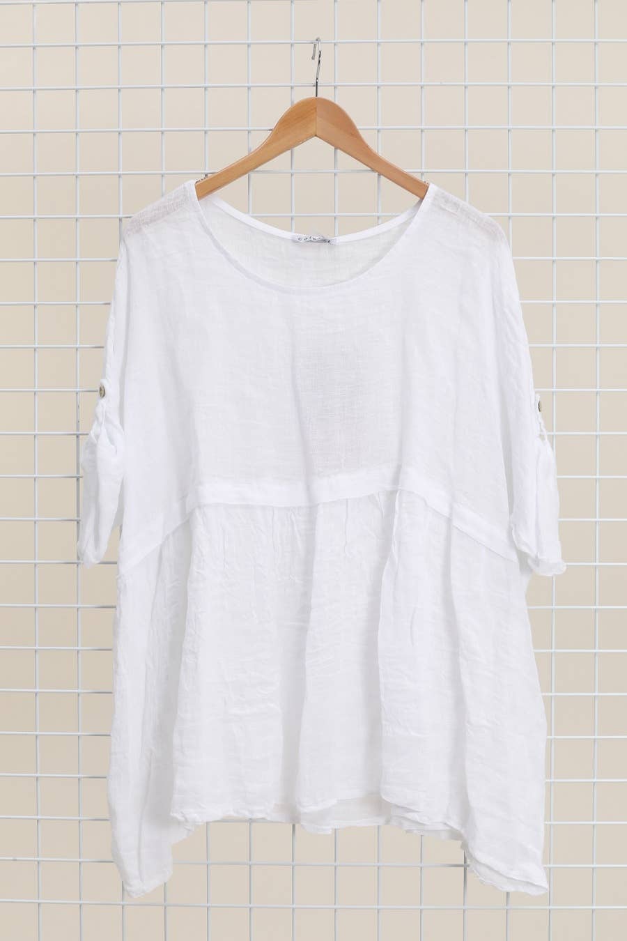 Short Sleeve Linen Tunic in Soot