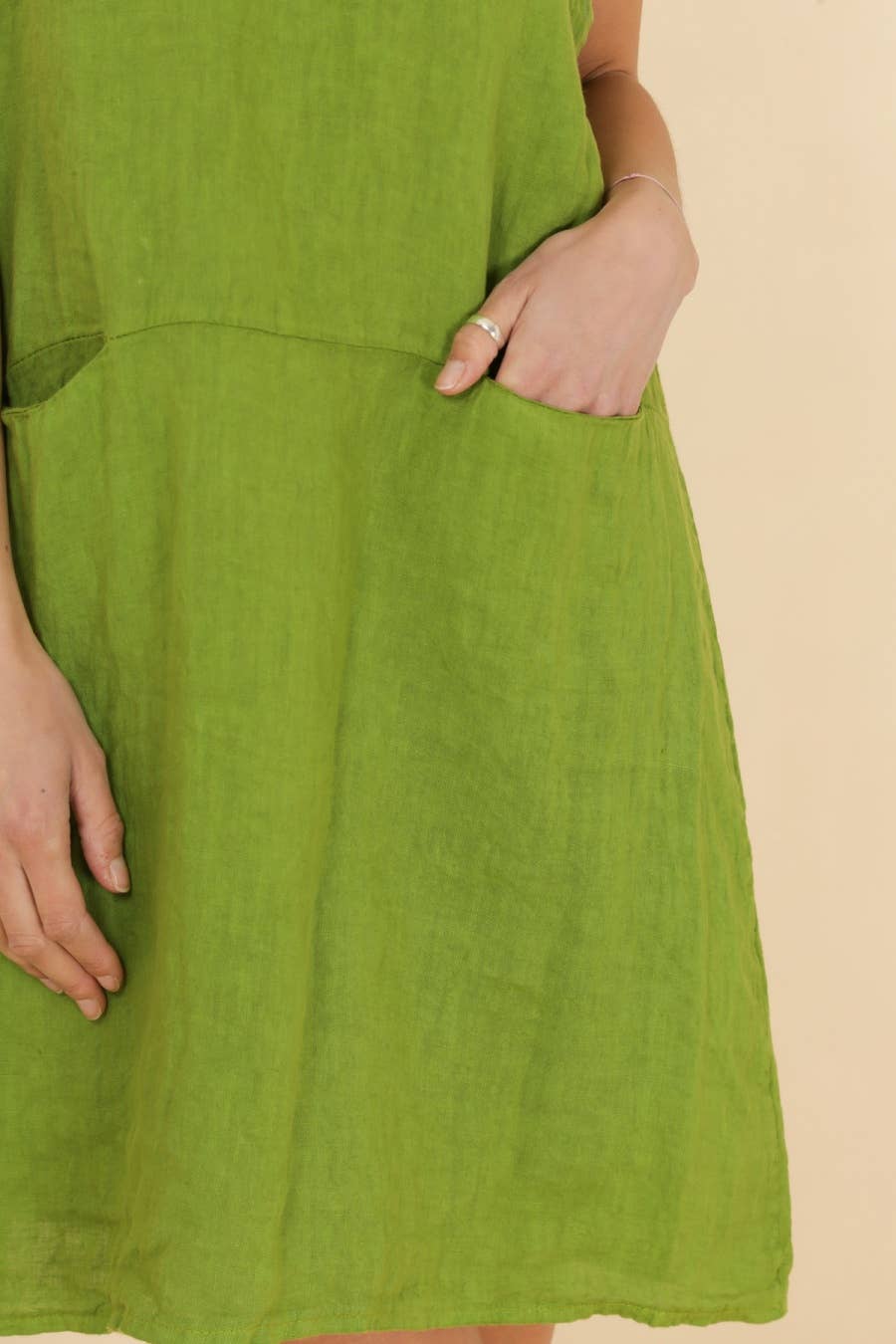 Sleeveless Linen Mini Dress in Mole