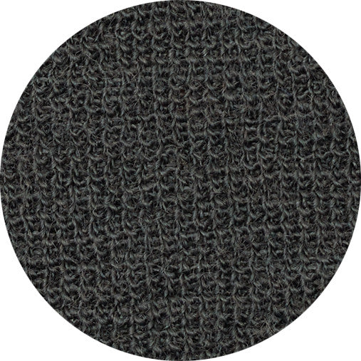 Merino Wool Round Neck Empire Waist Pleat Dress in Raven