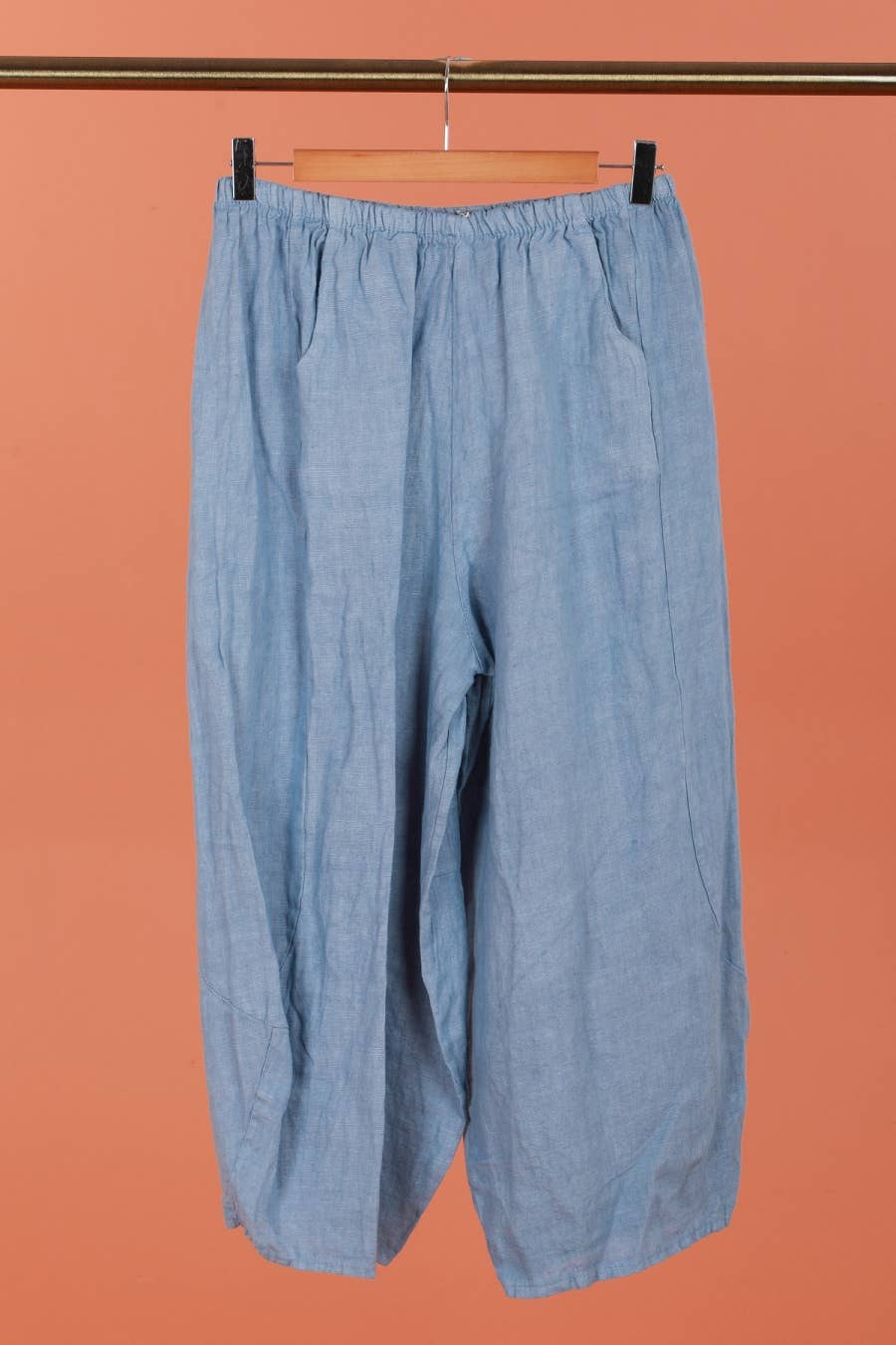 Linen Balloon Trousers in Moss