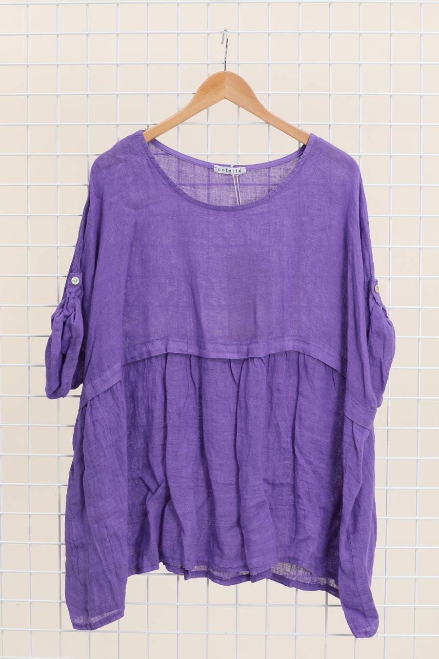Short Sleeve Linen Tunic in Soot