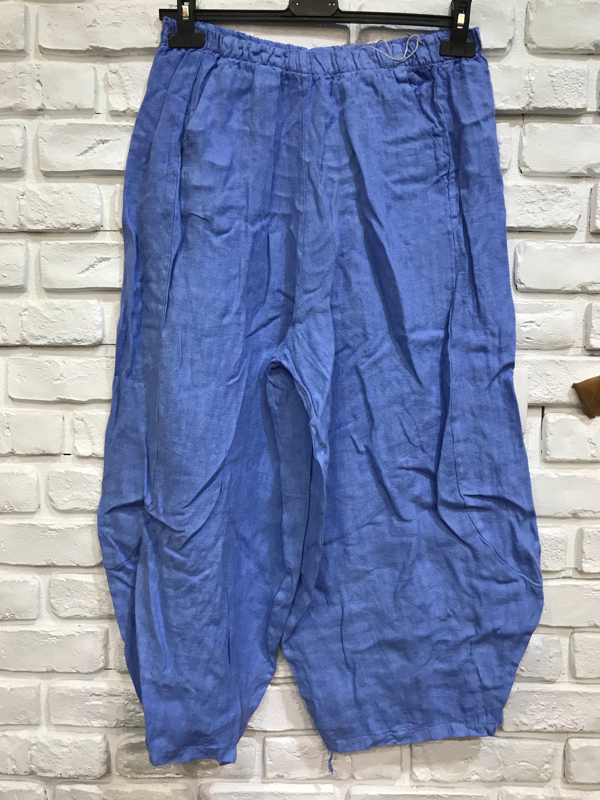 Linen Balloon Trousers in Moss