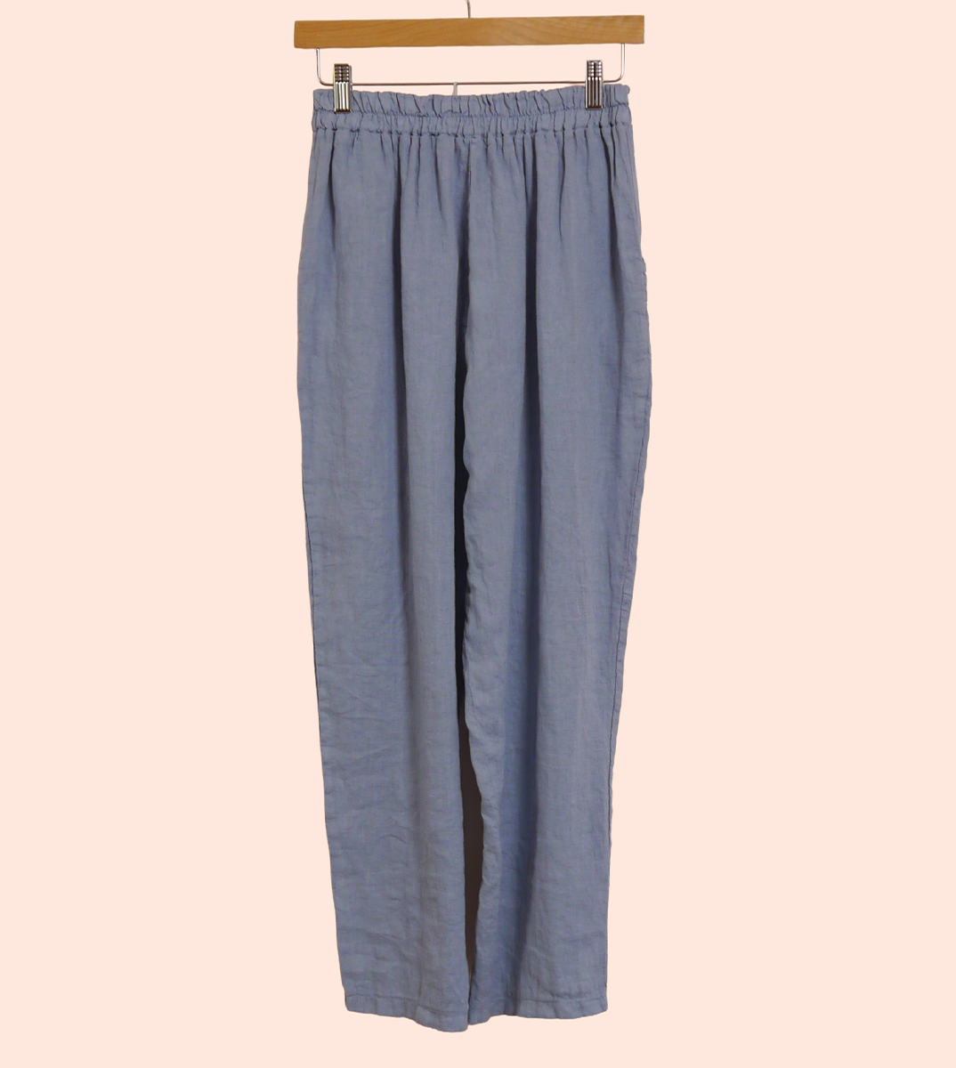 Linen Trousers with Pockets in Forget-Me-Not