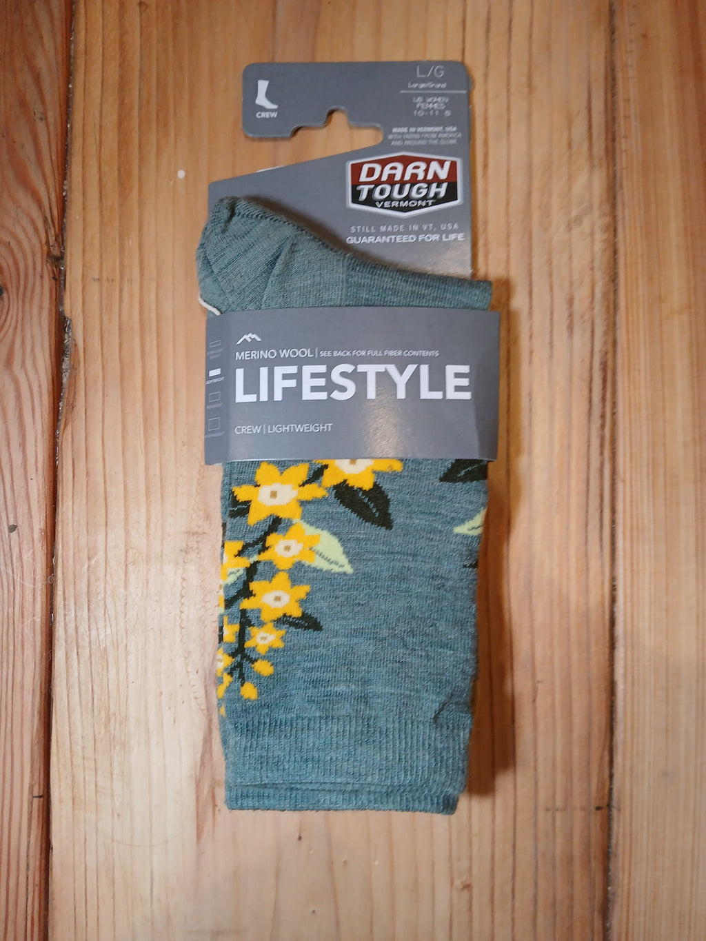 Darn Tough Lightweight Crew Blossom Seafoam Socks Womens