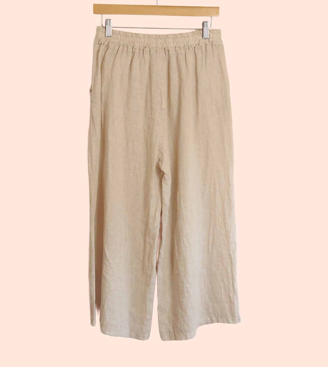 Linen Capri Trousers in Stone