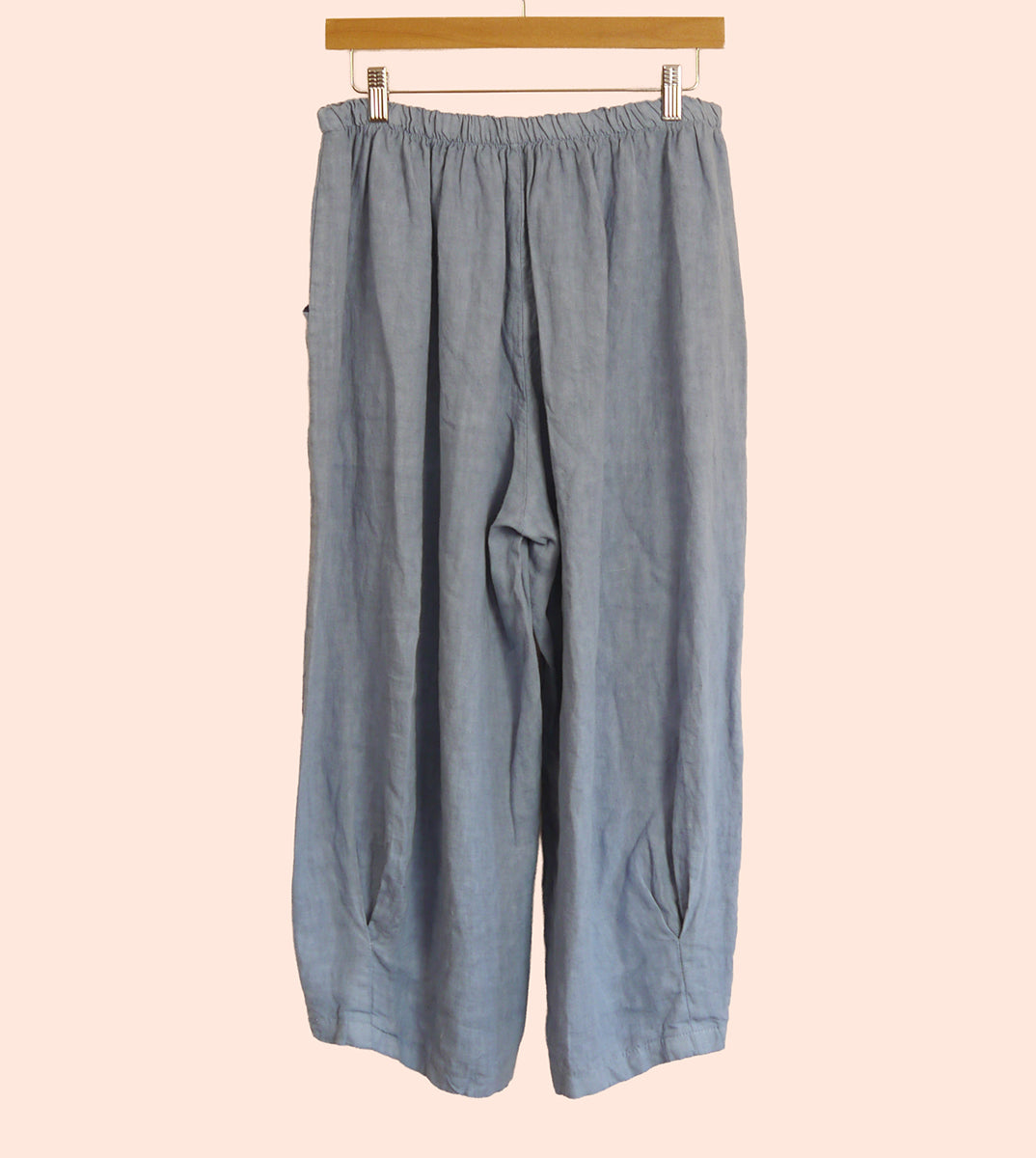 Linen Cocoon Trousers in Forget-Me-Not