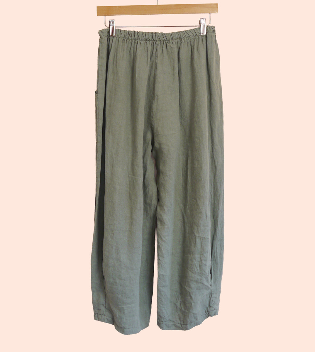 Linen Cocoon Trousers in Lichen