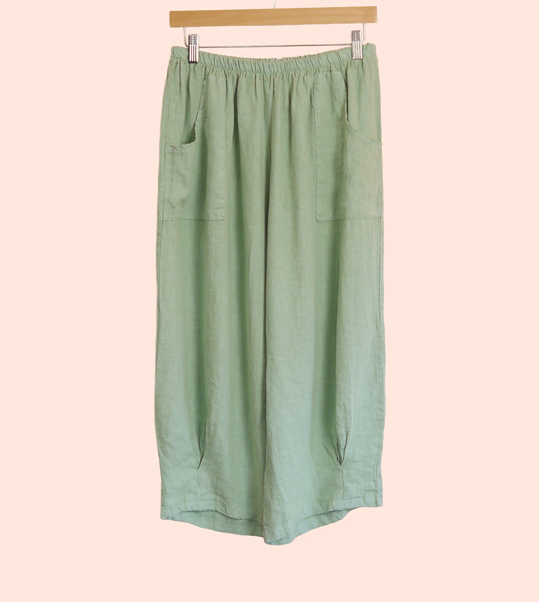 Linen Cocoon Trousers in Seafoam