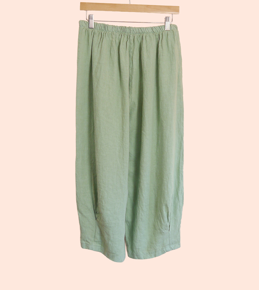 Linen Cocoon Trousers in Seafoam