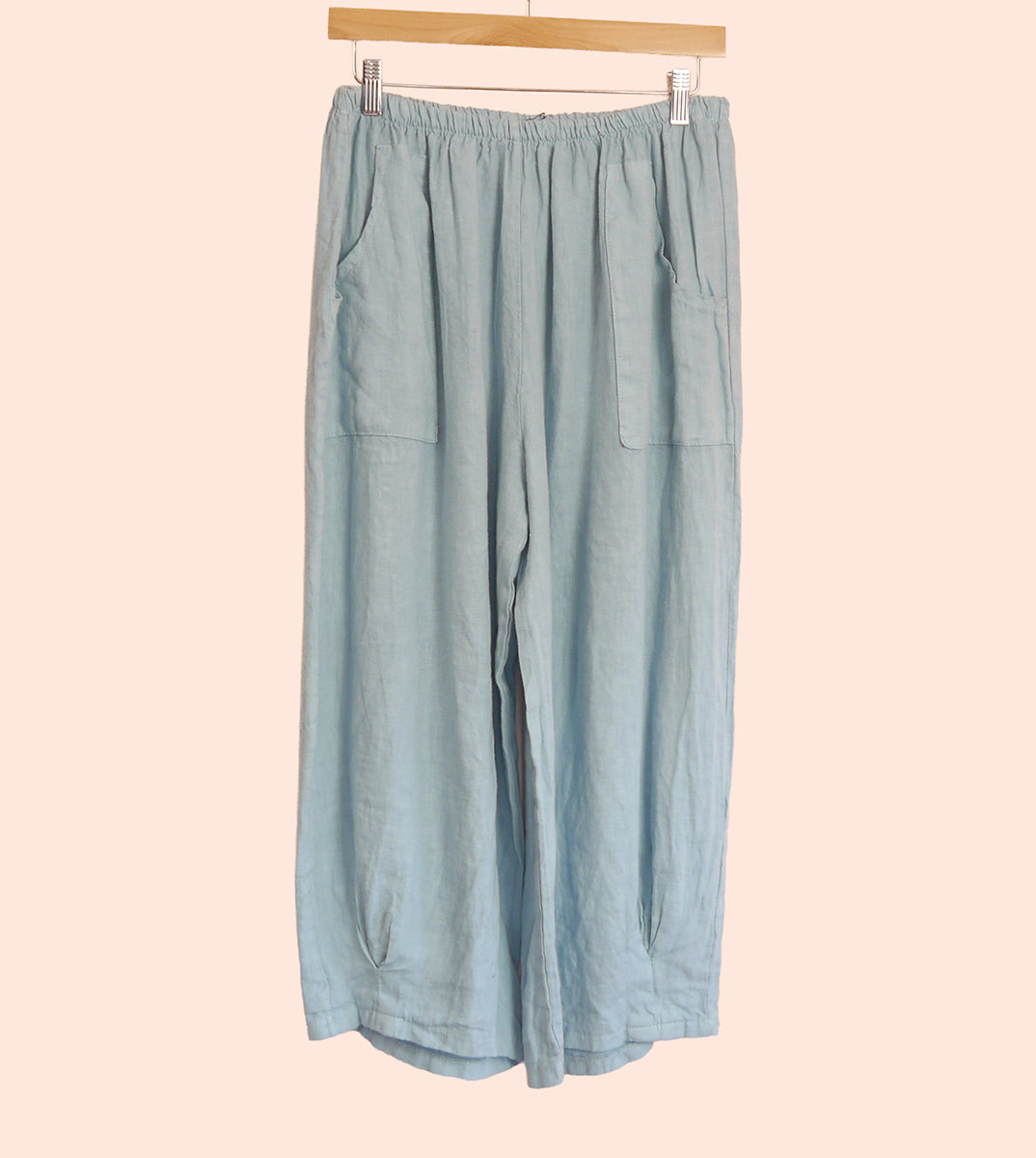 Linen Cocoon Trousers in Sky