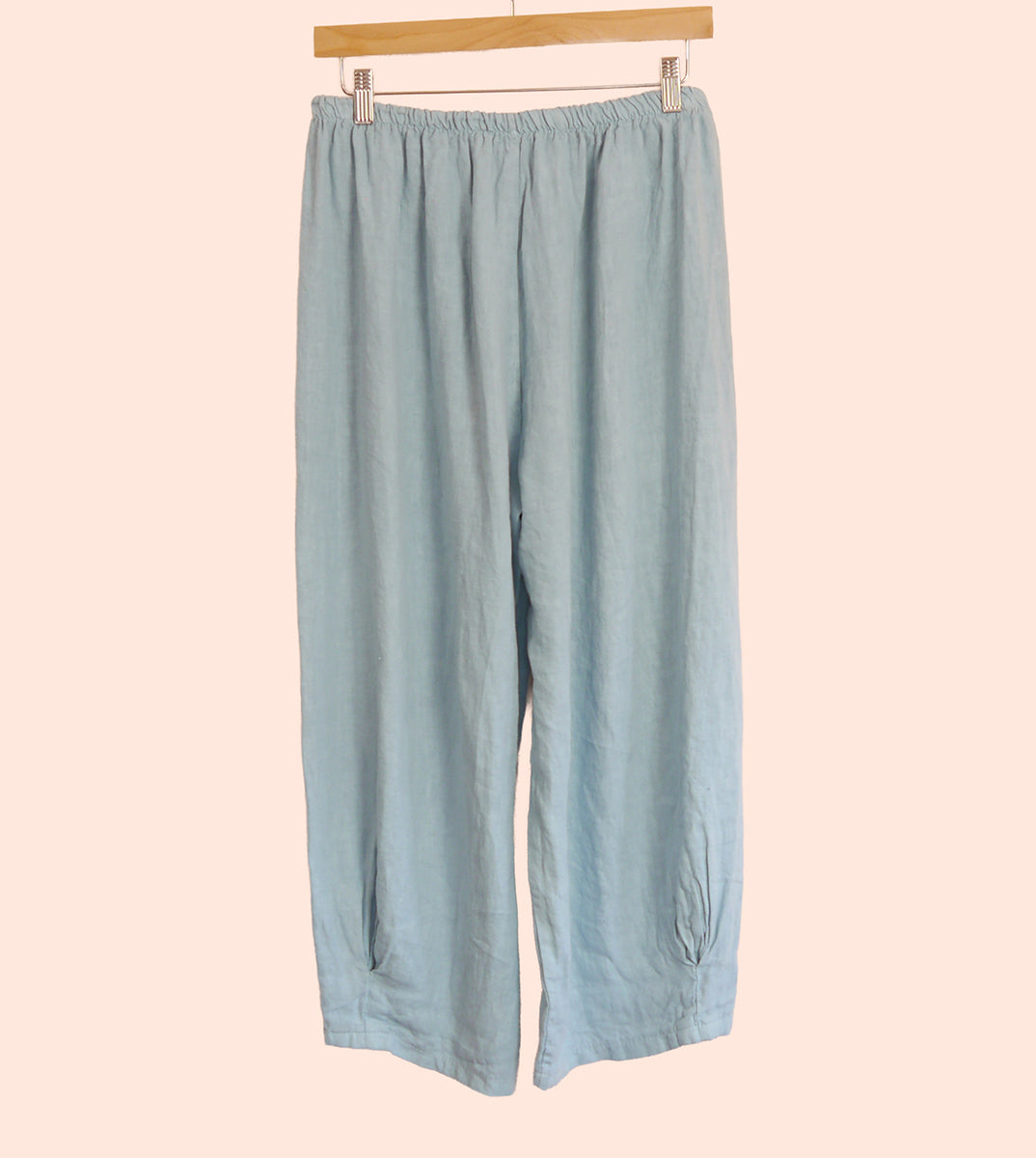 Linen Cocoon Trousers in Sky