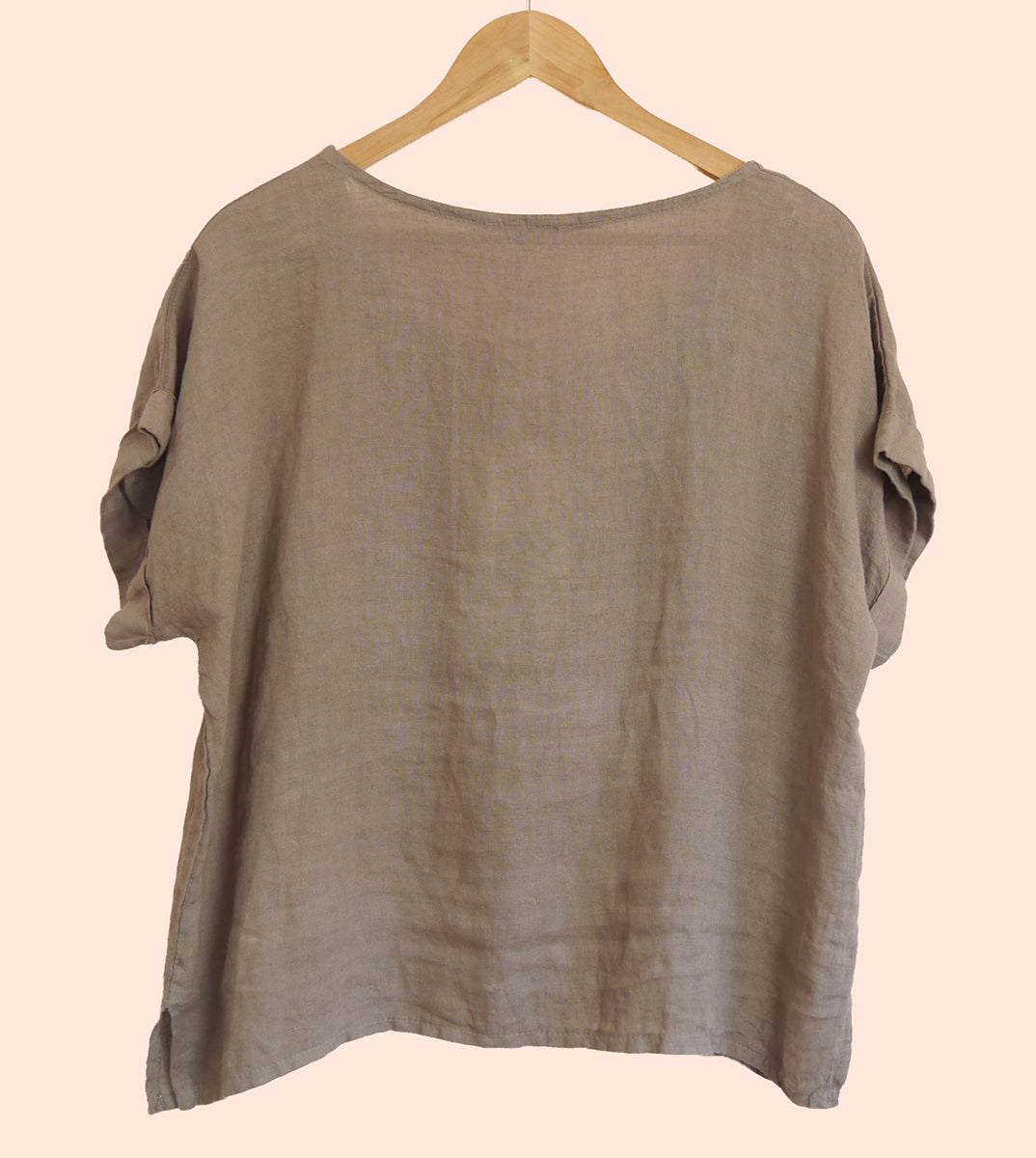 Linen T Shirt in Mole