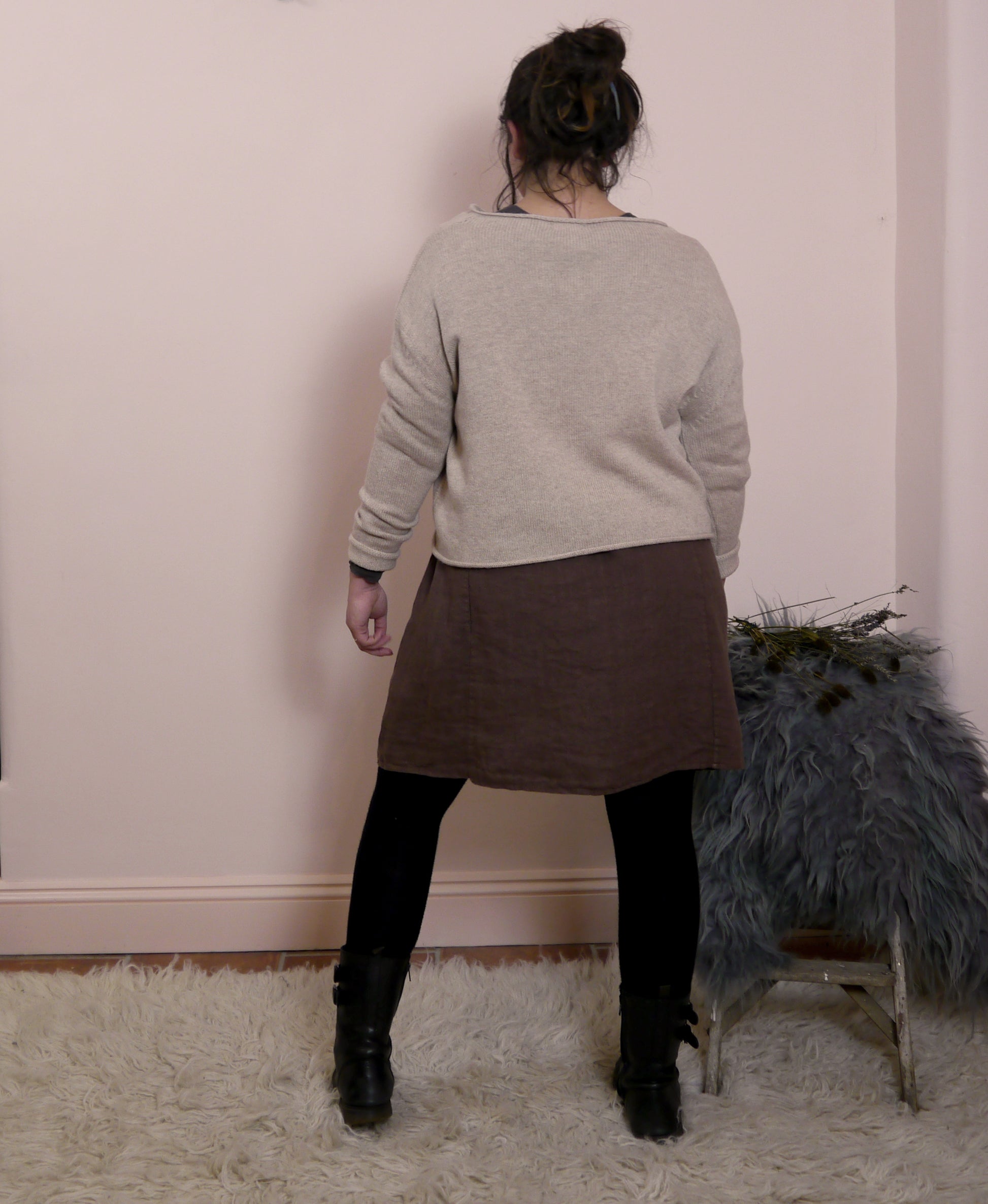 Lambswool/Cashmere Button Cardigan in Oatmeal
