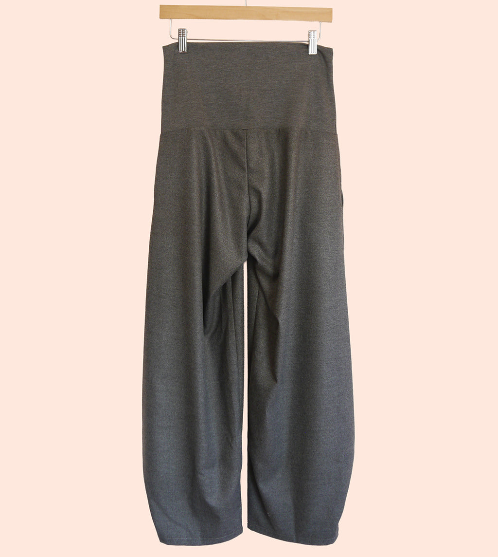 Sartoria Ismara Wool Viscose Side Pleat Art Trousers Grey