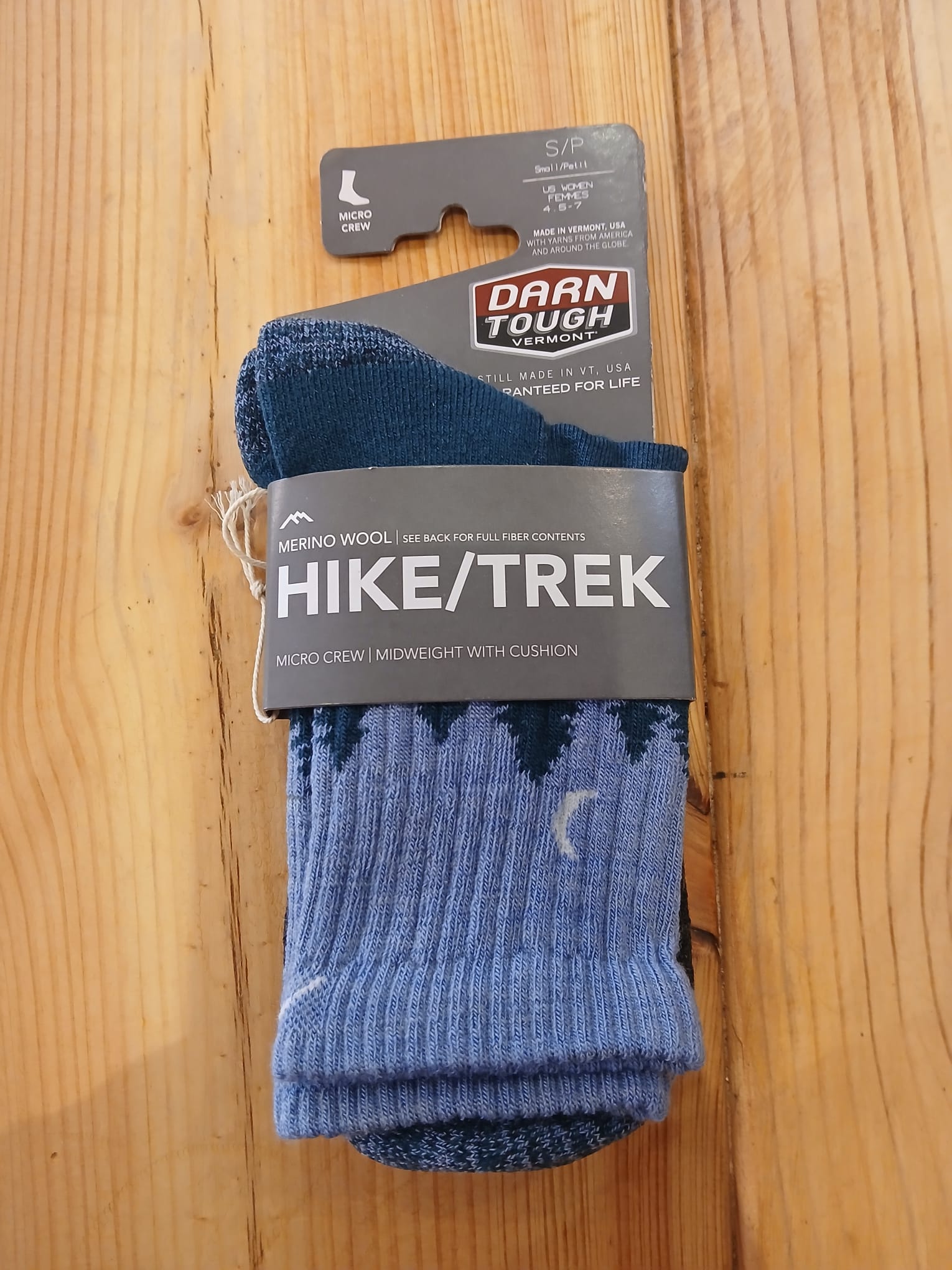 Darn Tough Blue Treeline Micro Crew Midweight Merino Wool Socks Womens