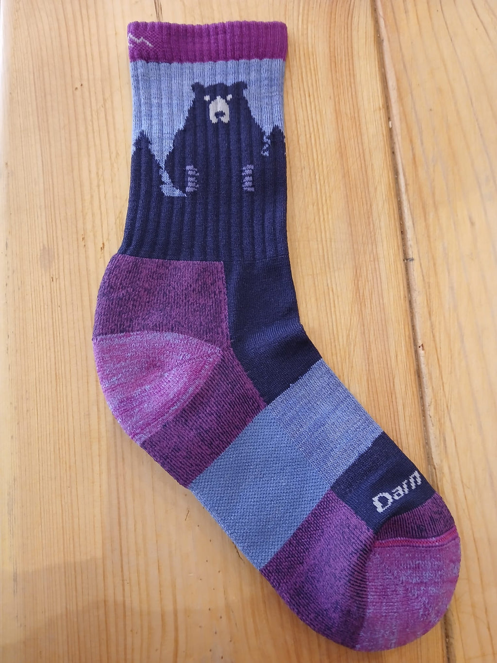 Darn Tough Purple Bear Town Lightweight Micro Crew Socks Womens