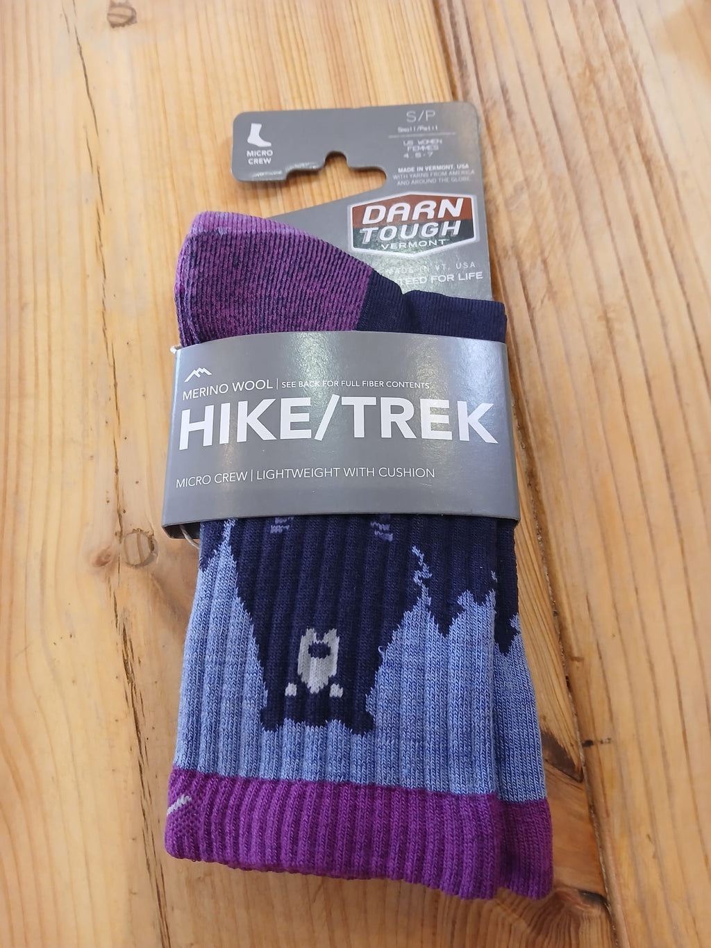 Darn Tough Purple Bear Town Lightweight Micro Crew Socks Womens