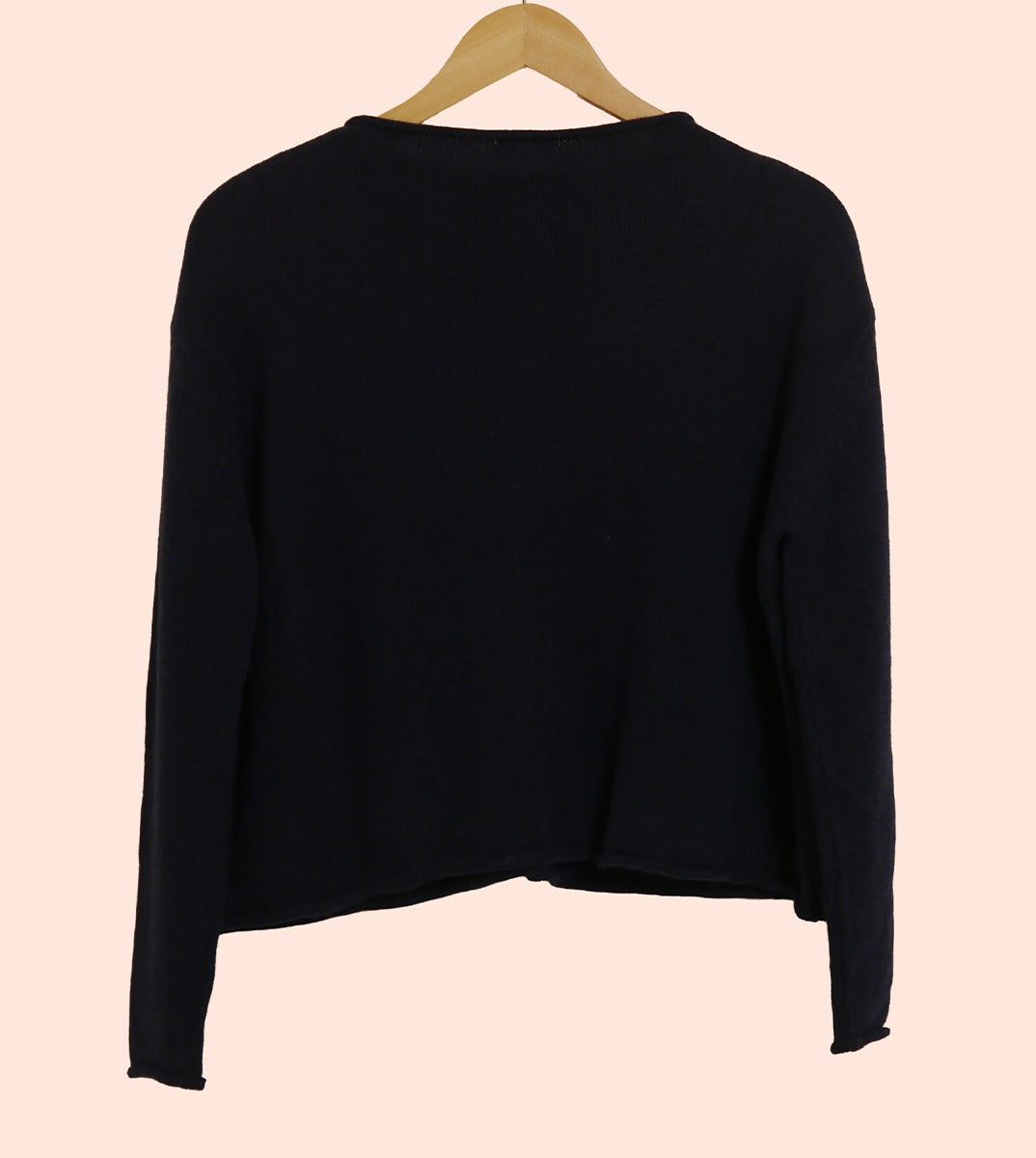 Lambswool/Cashmere Button Cardigan in Navy Marl