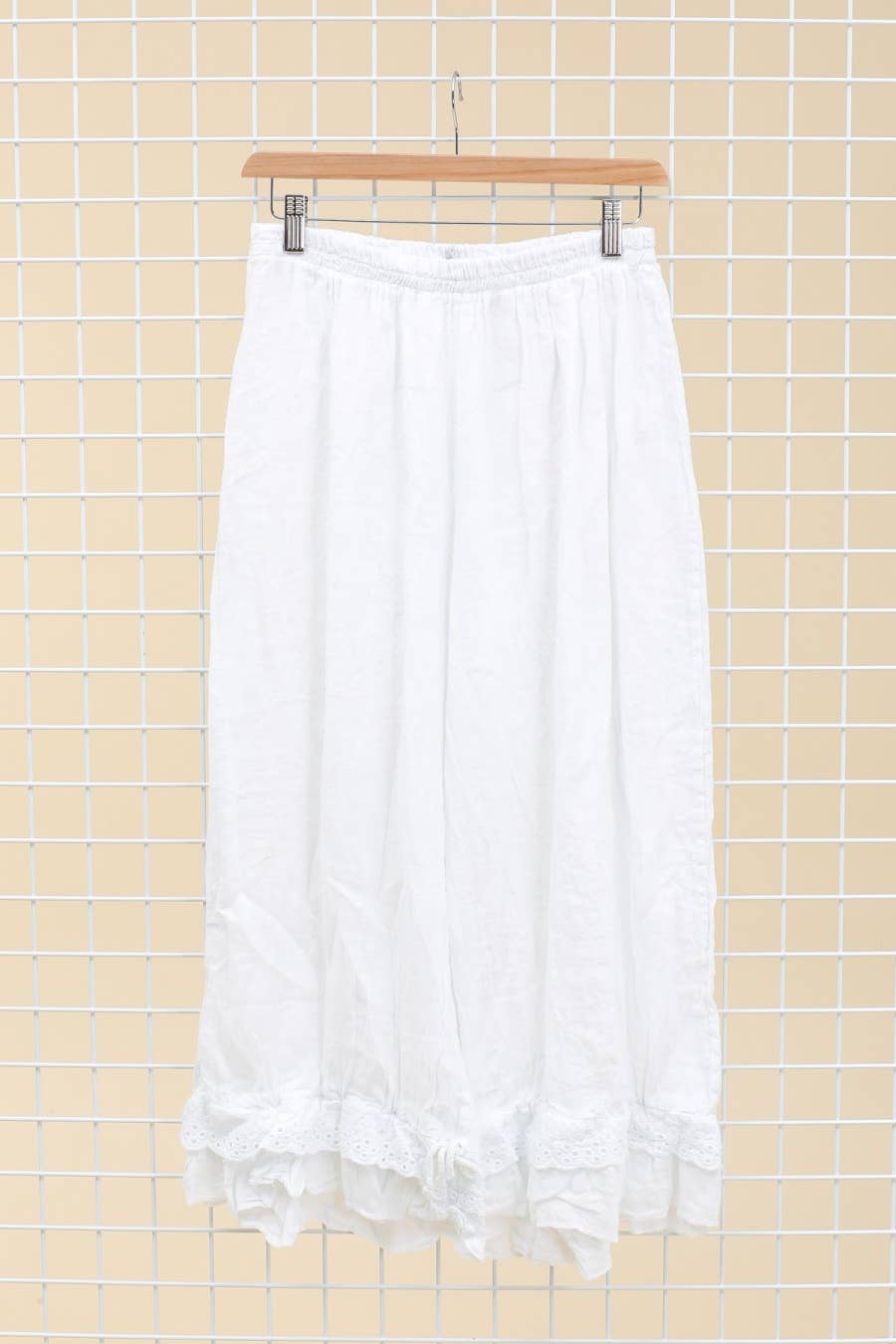 Linen Bloomer Trouser in White