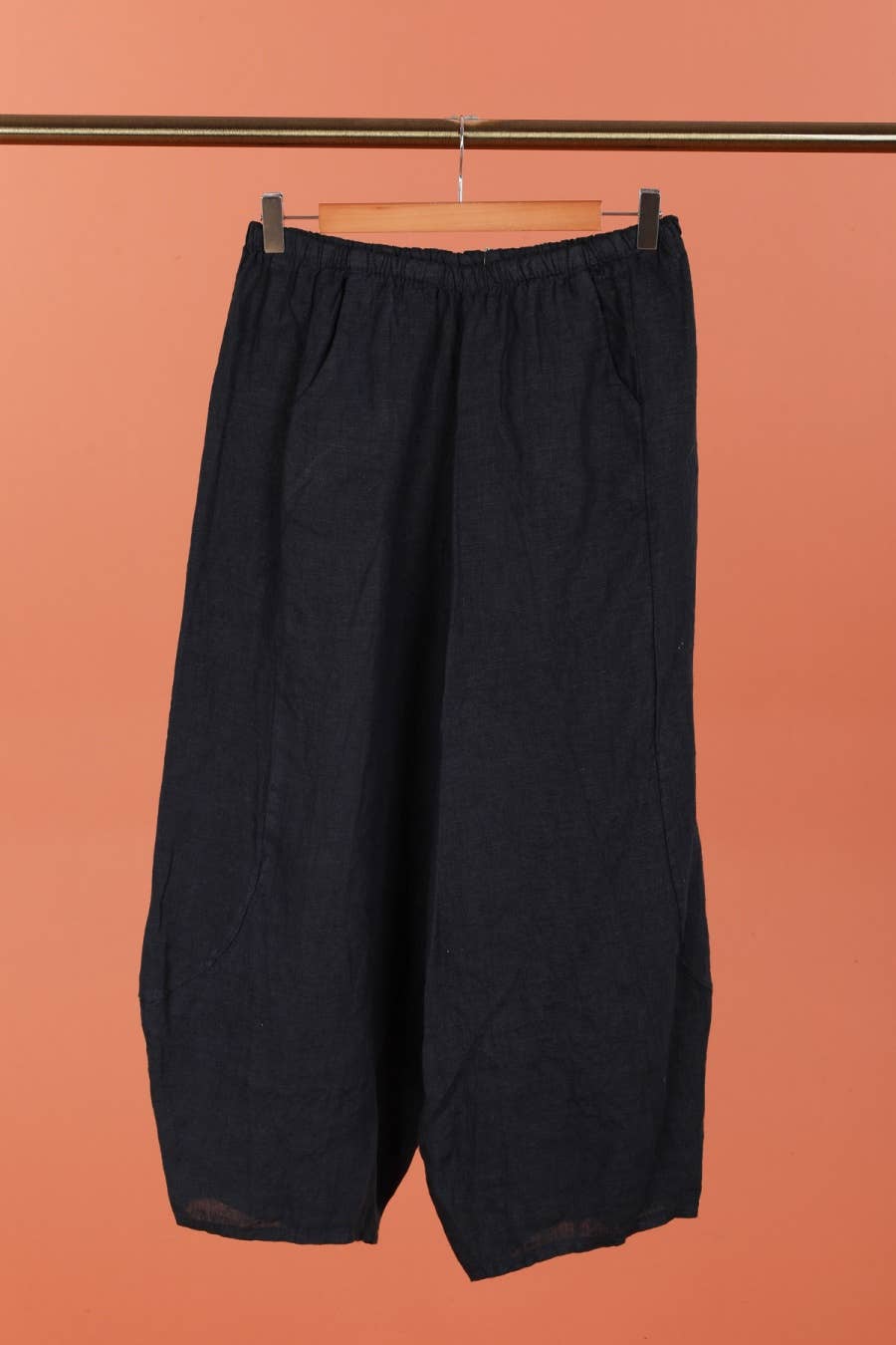 Linen Balloon Trousers in Moss