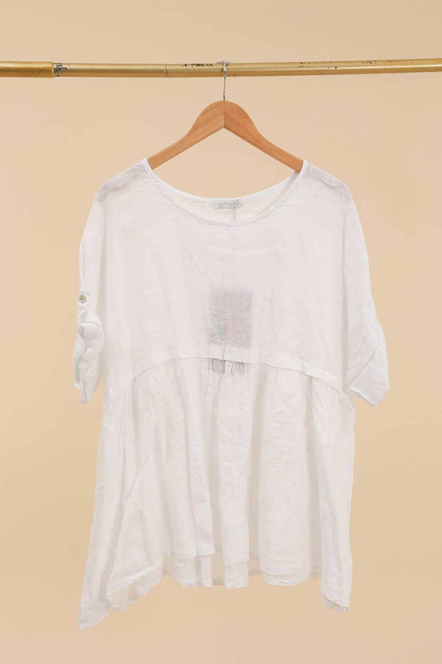Short Sleeve Linen Tunic in Soot