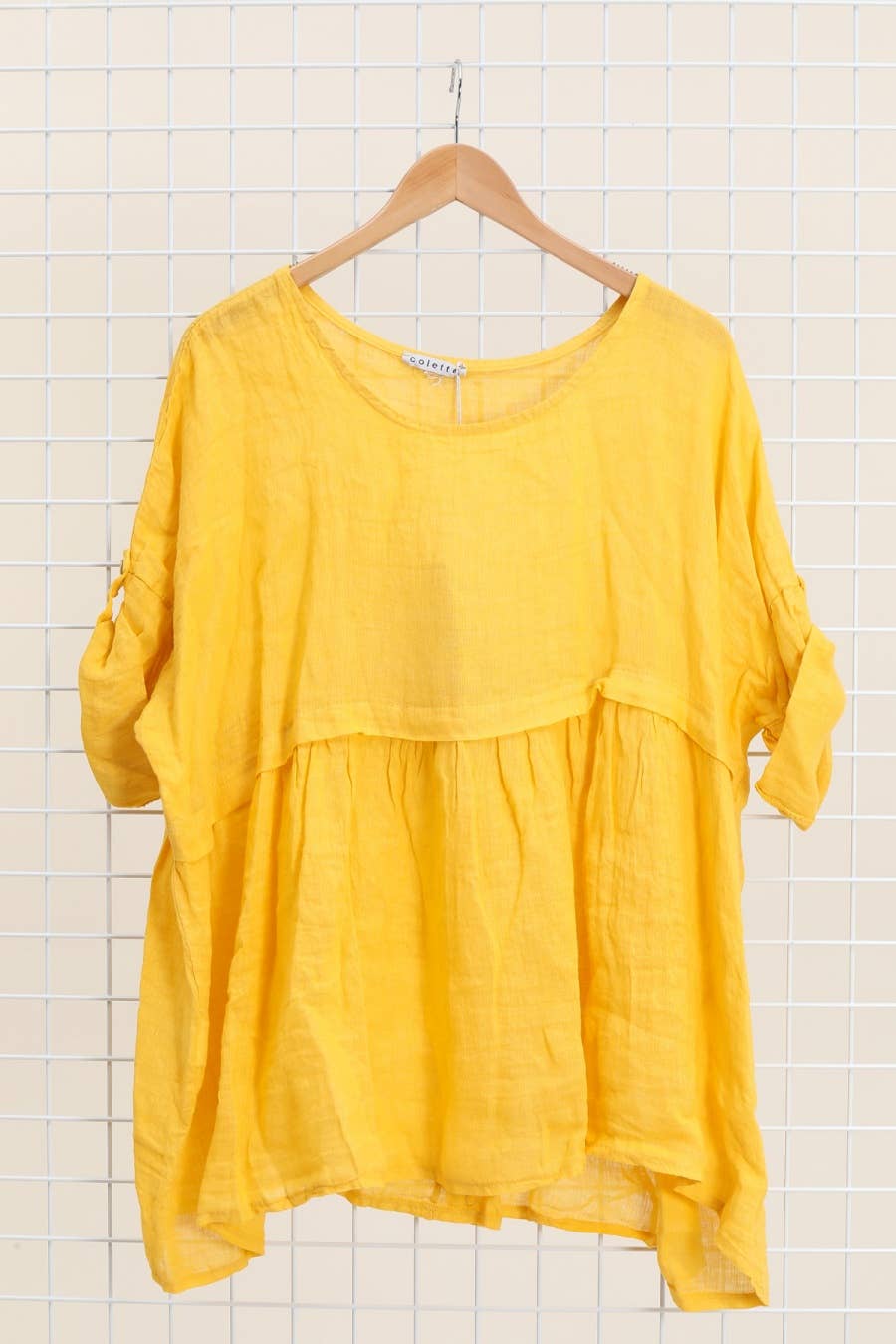Short Sleeve Linen Tunic in Soot