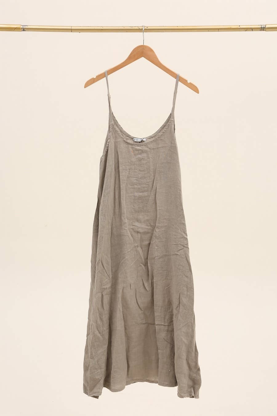 Linen Sleeveless Maxi Dress in Mole