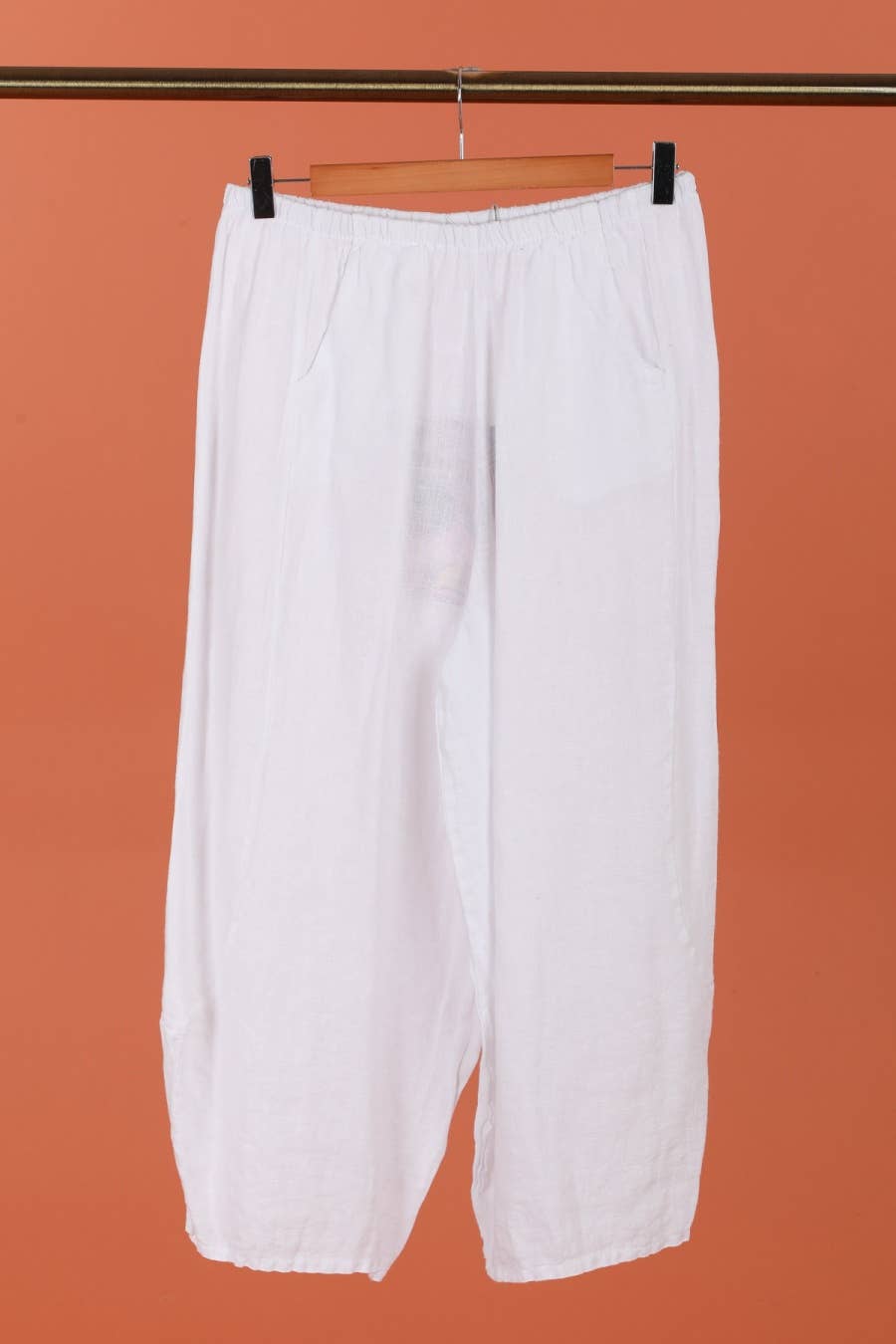 Linen Balloon Trousers in Moss