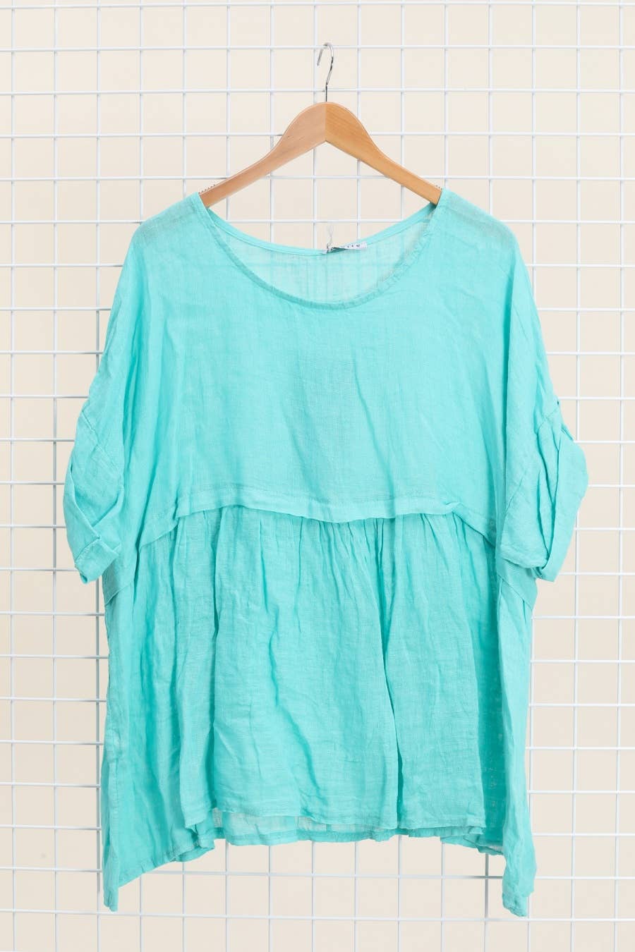 Short Sleeve Linen Tunic in Soot