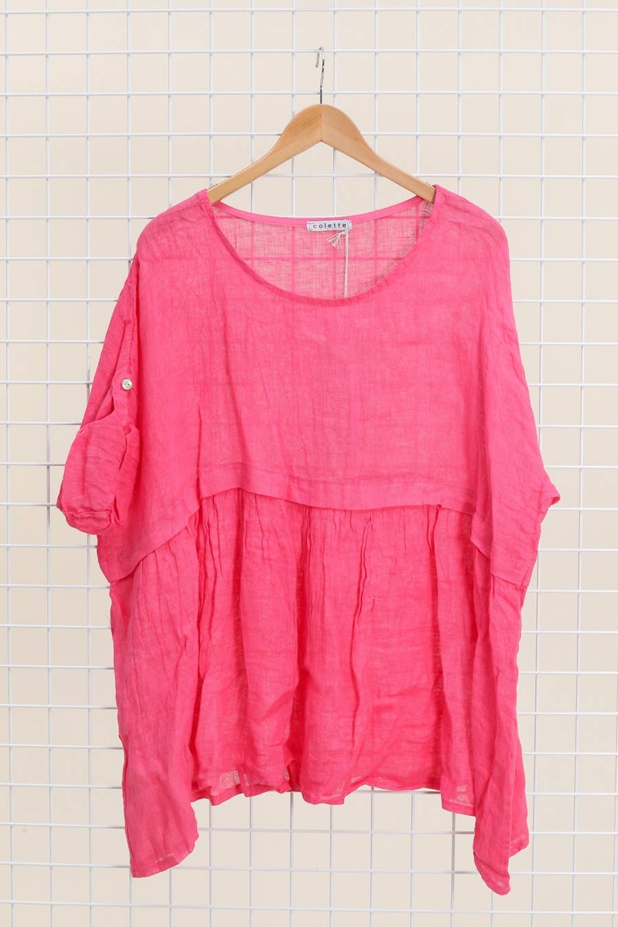Short Sleeve Linen Tunic in Soot
