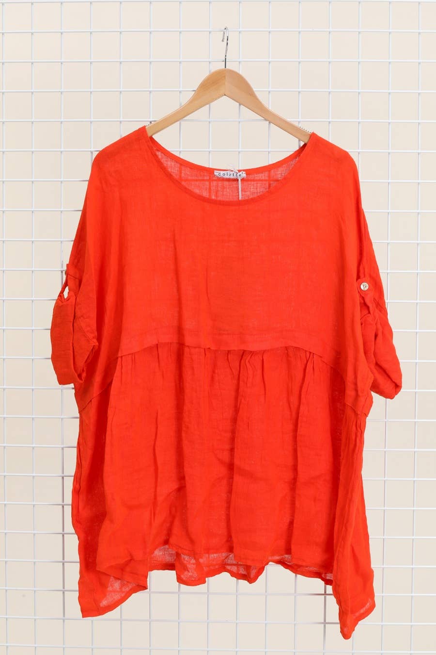 Short Sleeve Linen Tunic in Soot