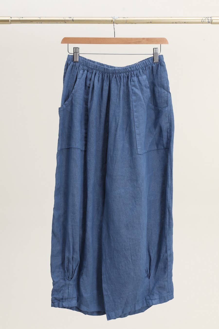 Linen Cocoon Trousers in Forget-Me-Not