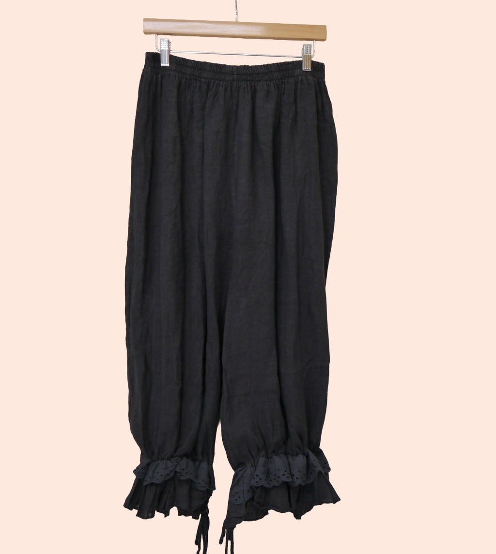 Linen Bloomer Trouser in Soot