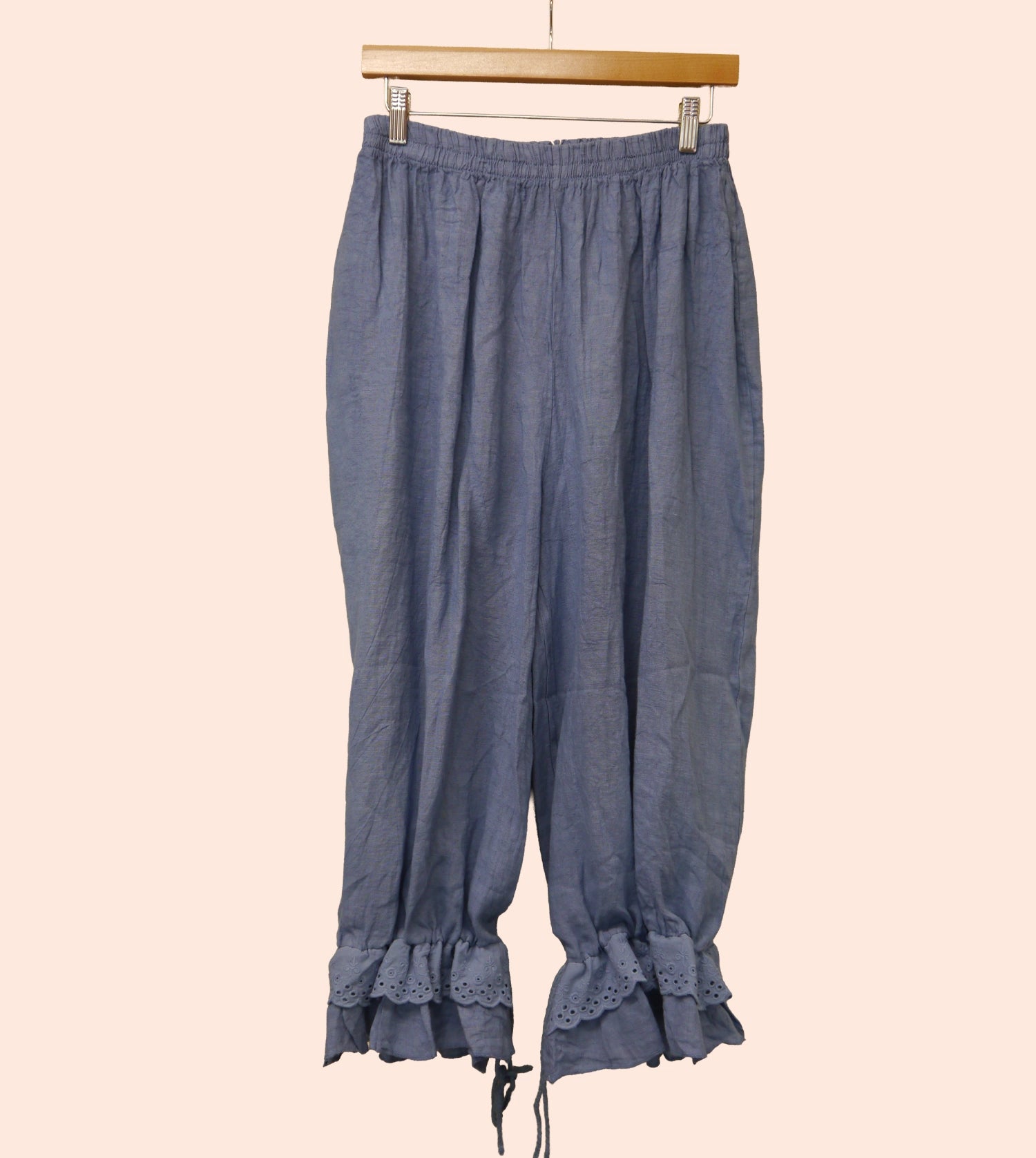 Linen Bloomer Trouser in Forget-Me-Not Blue