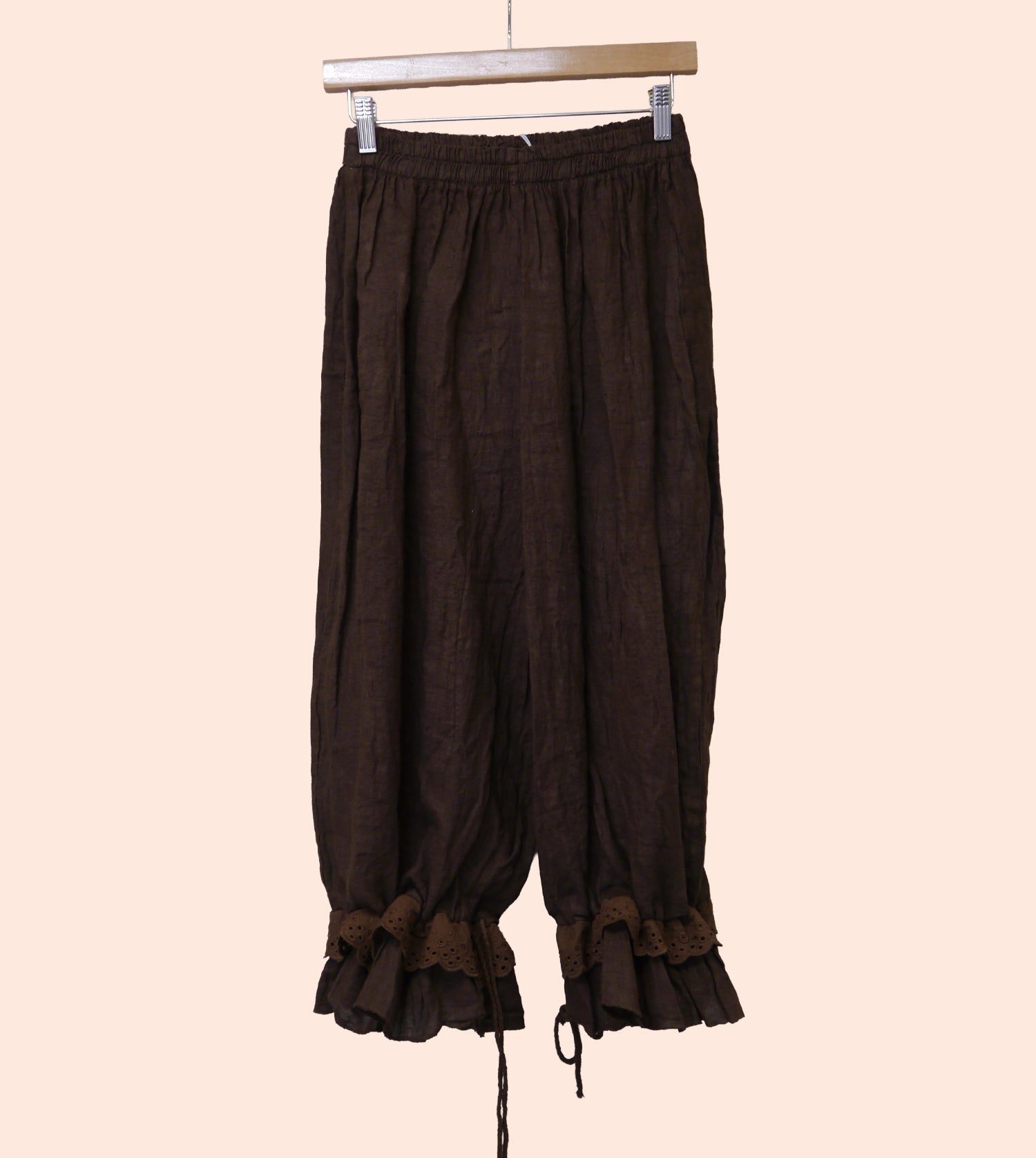 Linen Bloomer Trouser in Bark Brown