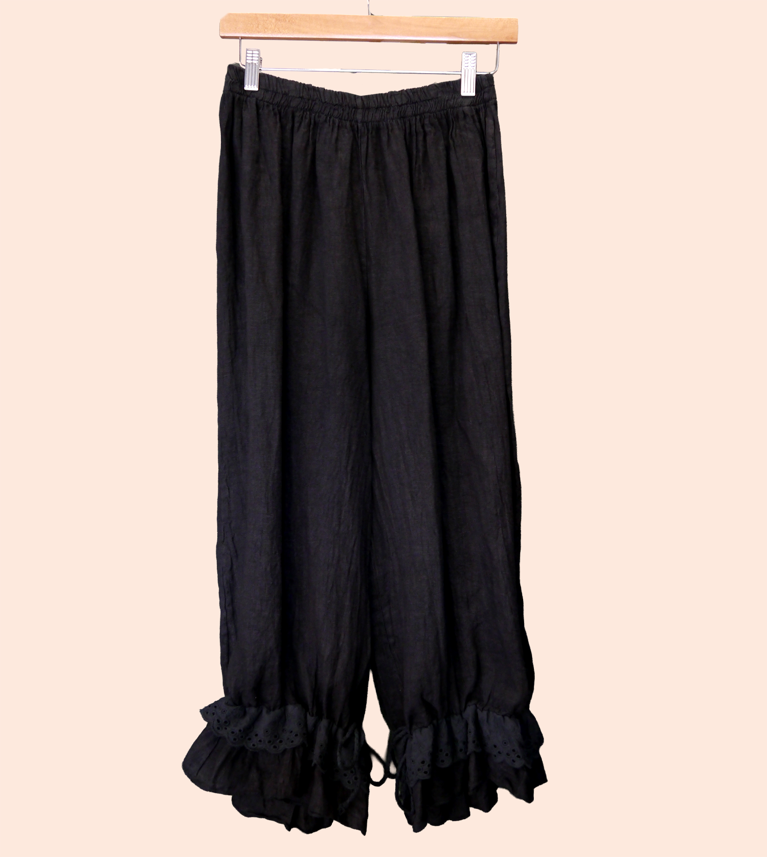 Linen Bloomer Trouser in Black
